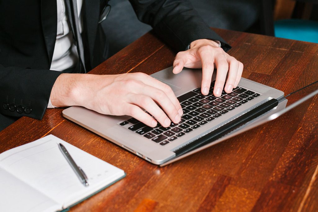 Businessman working laptop