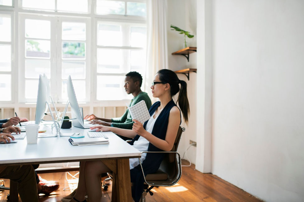 Diverse business people working